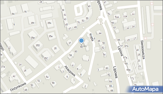 Leszno, Dożynkowa, 62, mapa Leszno