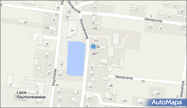 Lipce Reymontowskie, Dominikowej, 18A, mapa Lipce Reymontowskie