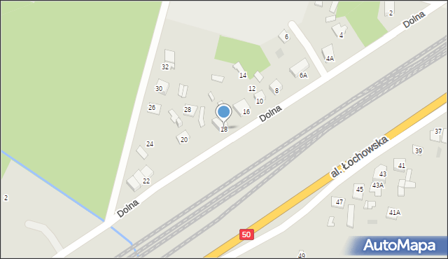 Łochów, Dolna, 18, mapa Łochów