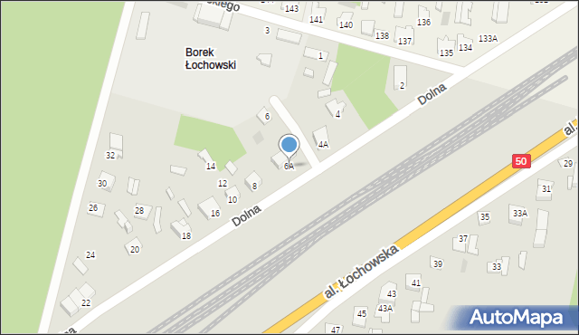 Łochów, Dolna, 6A, mapa Łochów