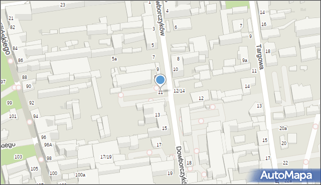 Łódź, Dowborczyków, 11, mapa Łodzi