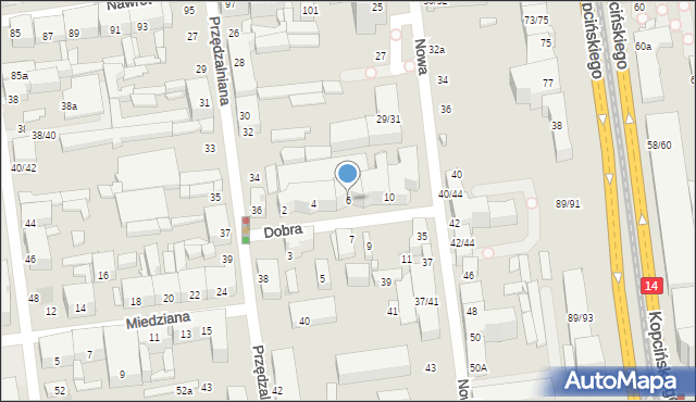 Łódź, Dobra, 6, mapa Łodzi