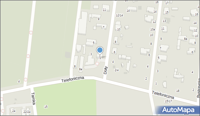 Łódź, Doły, 1, mapa Łodzi