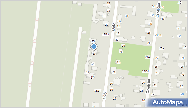 Łódź, Doły, 23, mapa Łodzi