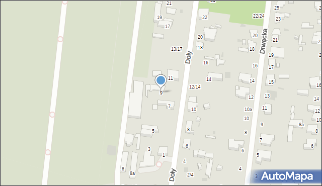 Łódź, Doły, 9, mapa Łodzi