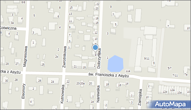 Łódź, Dobrzyńska, 4, mapa Łodzi