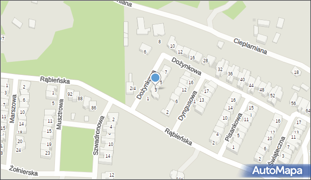 Łódź, Dożynkowa, 3, mapa Łodzi