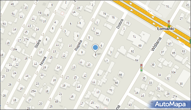 Łomianki, Dobra, 8, mapa Łomianki