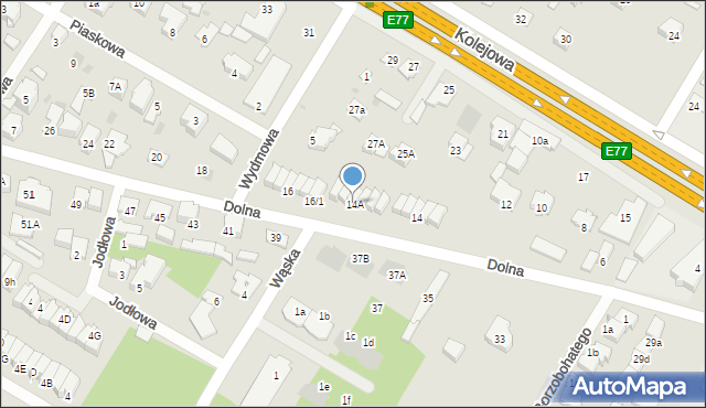 Łomianki, Dolna, 14A, mapa Łomianki