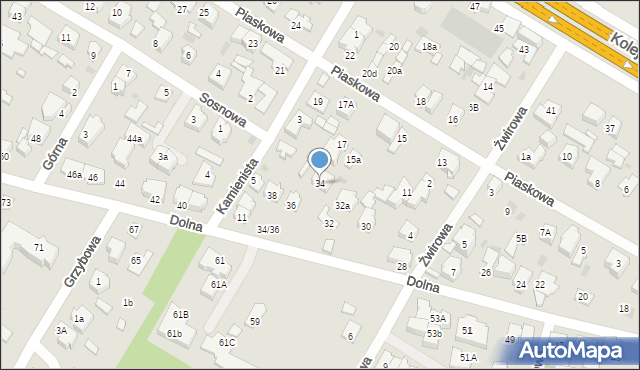 Łomianki, Dolna, 34, mapa Łomianki
