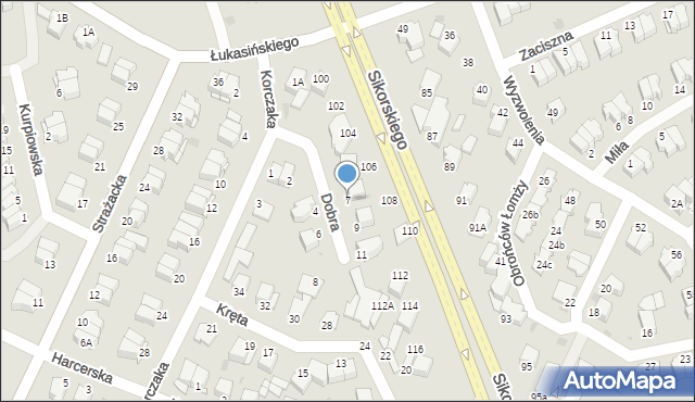 Łomża, Dobra, 7, mapa Łomży