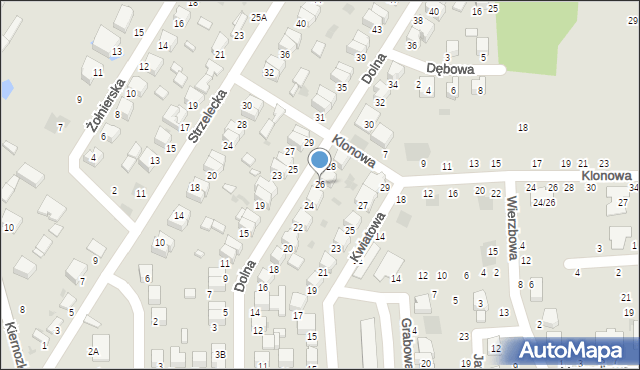 Łowicz, Dolna, 26, mapa Łowicza