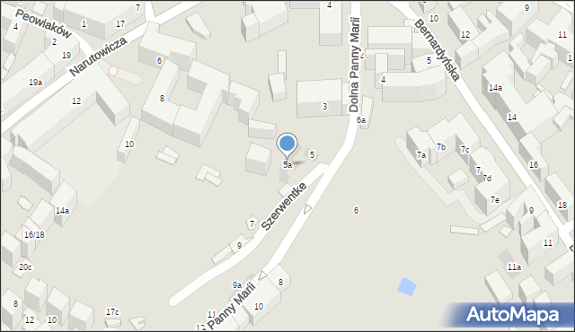 Lublin, Dolna Panny Marii, 5a, mapa Lublina