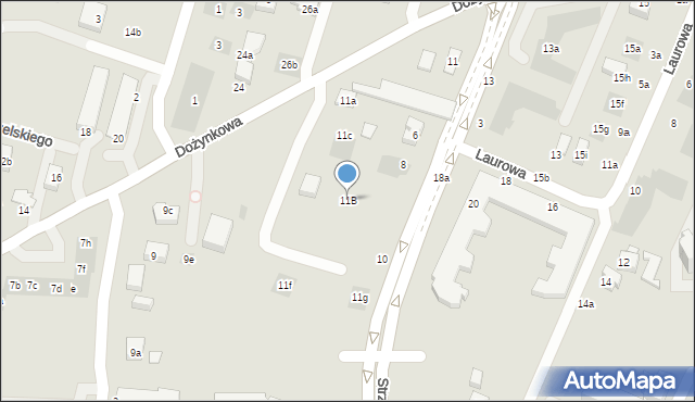 Lublin, Dożynkowa, 11B, mapa Lublina