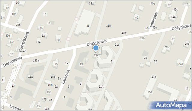 Lublin, Dożynkowa, 19a, mapa Lublina