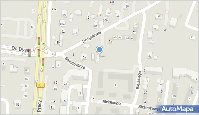Lublin, Dożynkowa, 7k, mapa Lublina