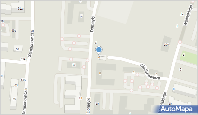 Lublin, Domeyki Ignacego, 6, mapa Lublina