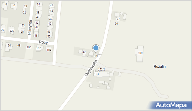 Lusówko, Dopiewska, 40, mapa Lusówko