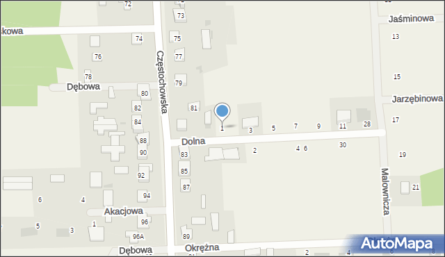 Łysiec, Dolna, 1, mapa Łysiec