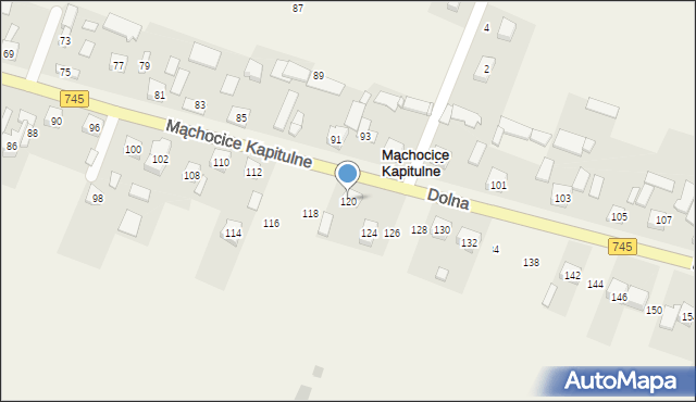 Mąchocice Kapitulne, Dolna, 120, mapa Mąchocice Kapitulne