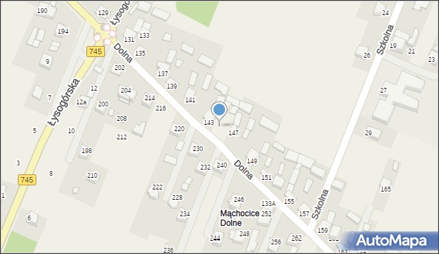 Mąchocice Kapitulne, Dolna, 145, mapa Mąchocice Kapitulne