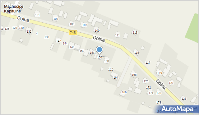 Mąchocice Kapitulne, Dolna, 156, mapa Mąchocice Kapitulne