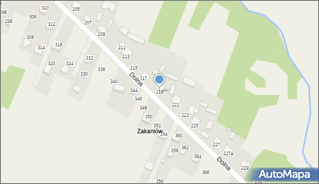 Mąchocice Kapitulne, Dolna, 219, mapa Mąchocice Kapitulne