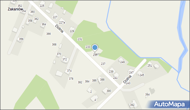 Mąchocice Kapitulne, Dolna, 235, mapa Mąchocice Kapitulne