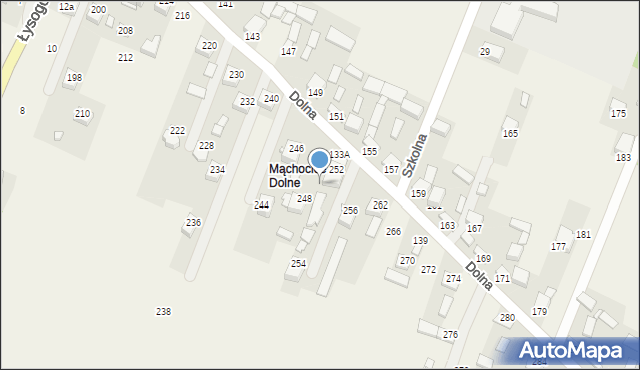 Mąchocice Kapitulne, Dolna, 250, mapa Mąchocice Kapitulne