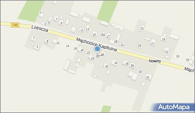 Mąchocice Kapitulne, Dolna, 26, mapa Mąchocice Kapitulne