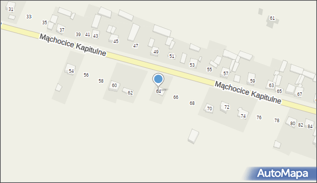 Mąchocice Kapitulne, Dolna, 64, mapa Mąchocice Kapitulne