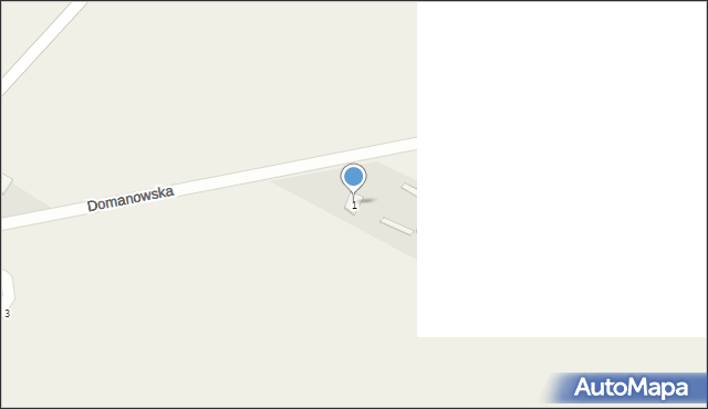 Mień, Domanowska, 1, mapa Mień