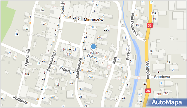 Mieroszów, Dolna, 14, mapa Mieroszów