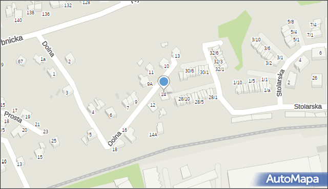 Mikołów, Dolna, 14, mapa Mikołów