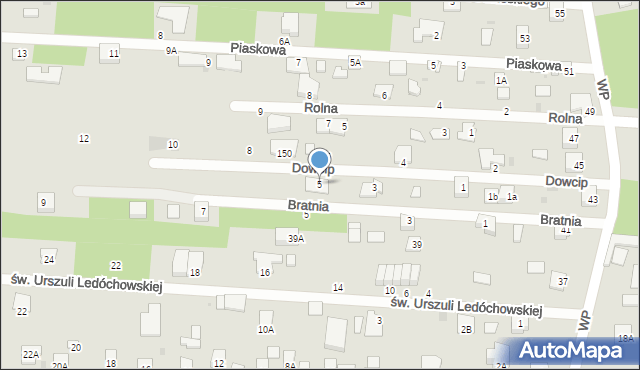Milanówek, Dowcip, 5, mapa Milanówek
