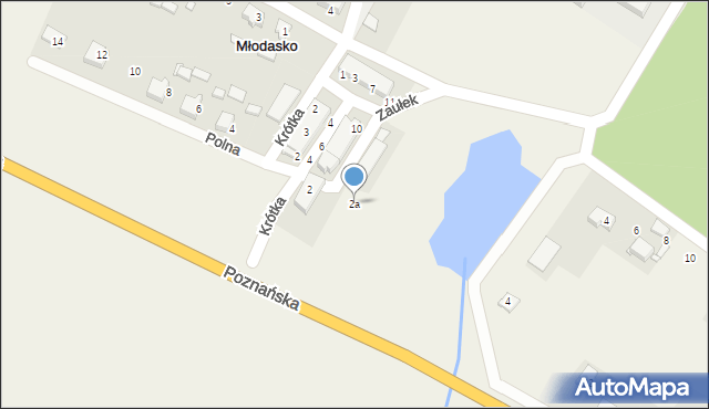 Młodasko, Dojazdowa, 2a, mapa Młodasko
