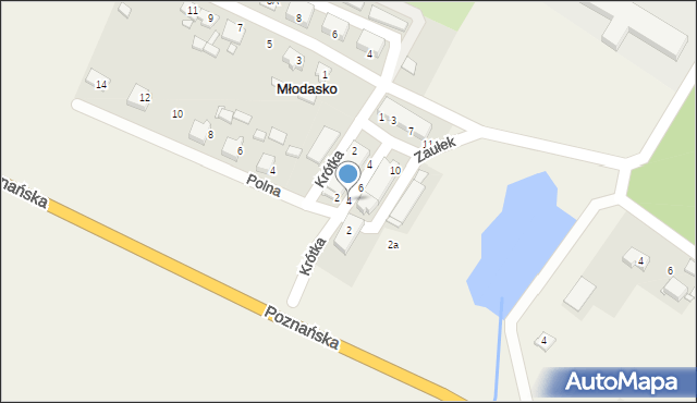 Młodasko, Dojazdowa, 4, mapa Młodasko