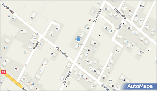 Młoszowa, Do Krzyża, 9, mapa Młoszowa