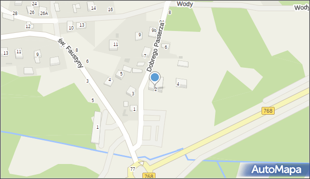 Mokrzyska, Dobrego Pasterza, 2, mapa Mokrzyska