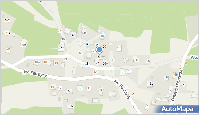 Mokrzyska, Dobrego Pasterza, 24, mapa Mokrzyska