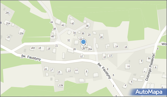 Mokrzyska, Dobrego Pasterza, 26, mapa Mokrzyska