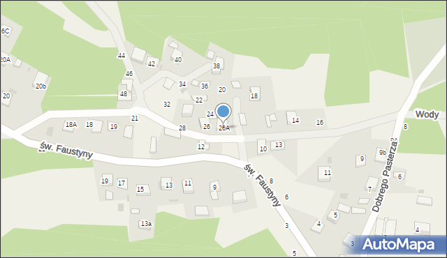 Mokrzyska, Dobrego Pasterza, 26A, mapa Mokrzyska