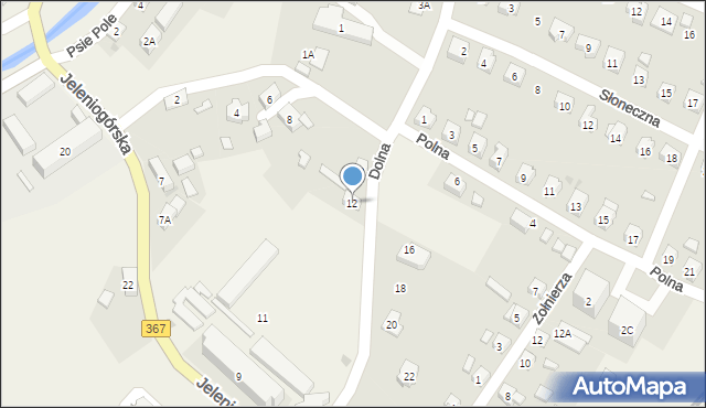 Mysłakowice, Dolna, 12, mapa Mysłakowice