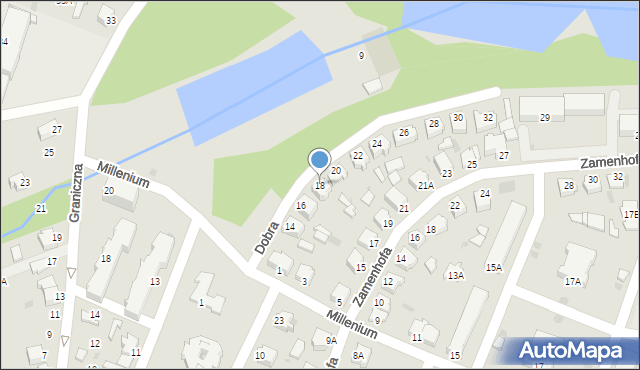 Myszków, Dobra, 18, mapa Myszków