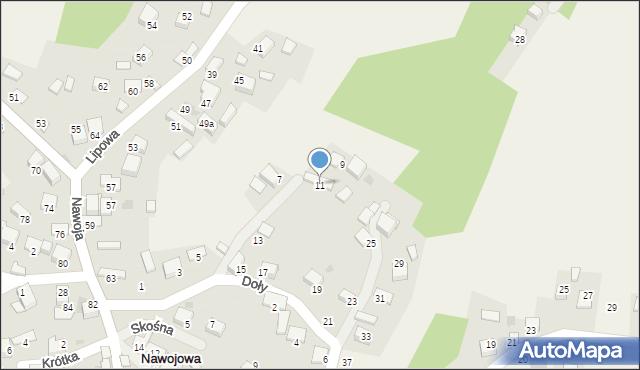 Nawojowa Góra, Doły, 11, mapa Nawojowa Góra