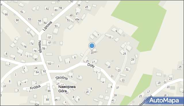 Nawojowa Góra, Doły, 13, mapa Nawojowa Góra