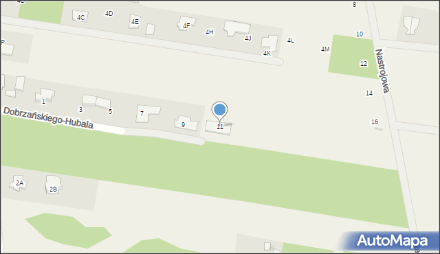Nieporęt, Dobrzańskiego-Hubala Henryka, mjr., 11, mapa Nieporęt