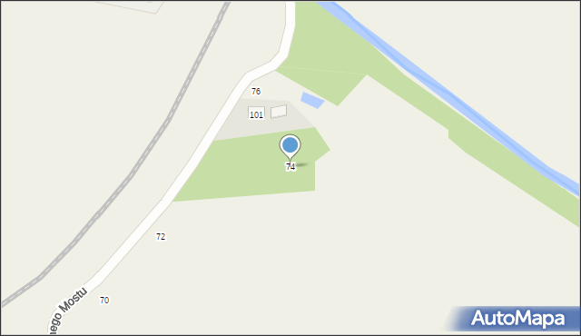 Niestępowo, Do Czarnego Mostu, 74, mapa Niestępowo