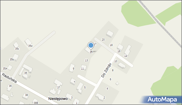 Niestępowo, Do Zdroju, 15, mapa Niestępowo