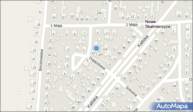 Nowe Skalmierzyce, Dojazdowa, 10a, mapa Nowe Skalmierzyce